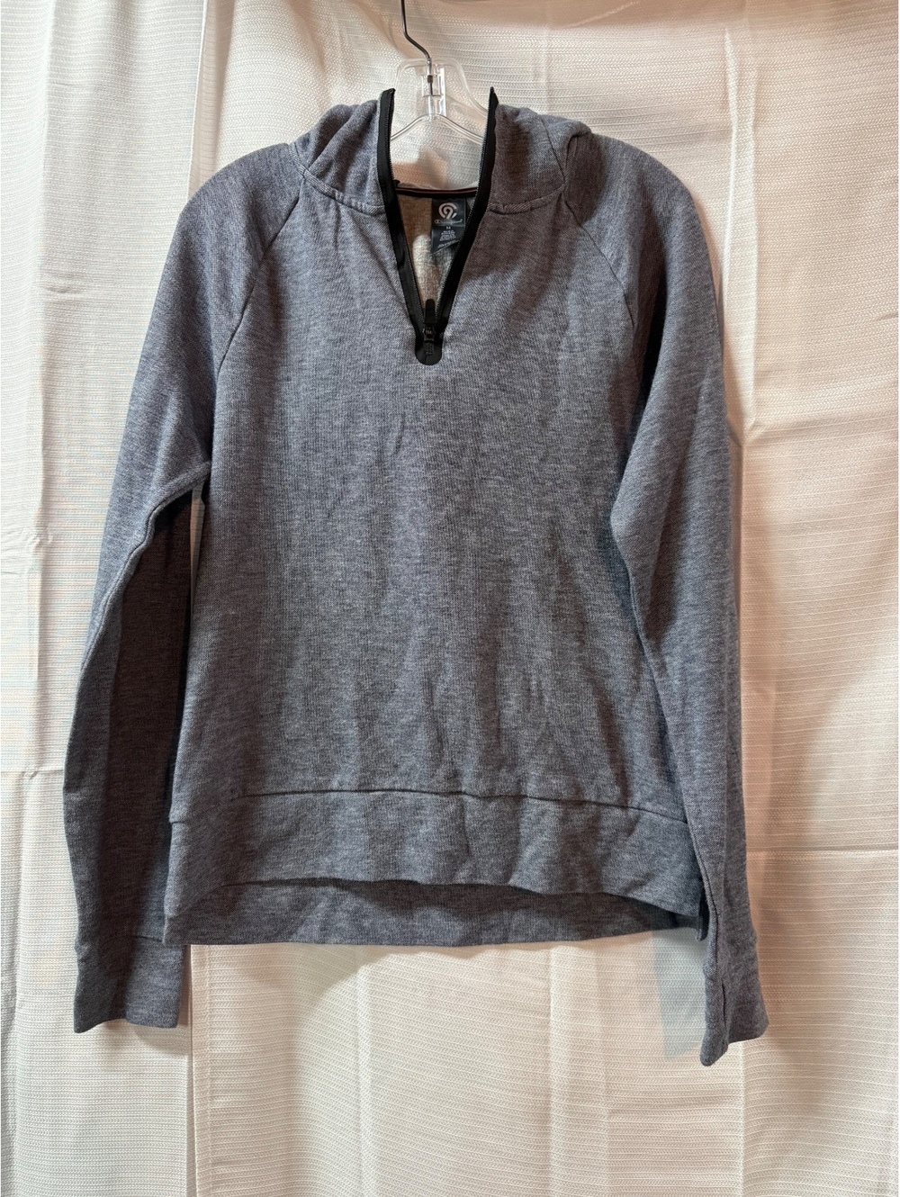 Champion Gray Half-Zip Hoodie Sweatshirt Medium